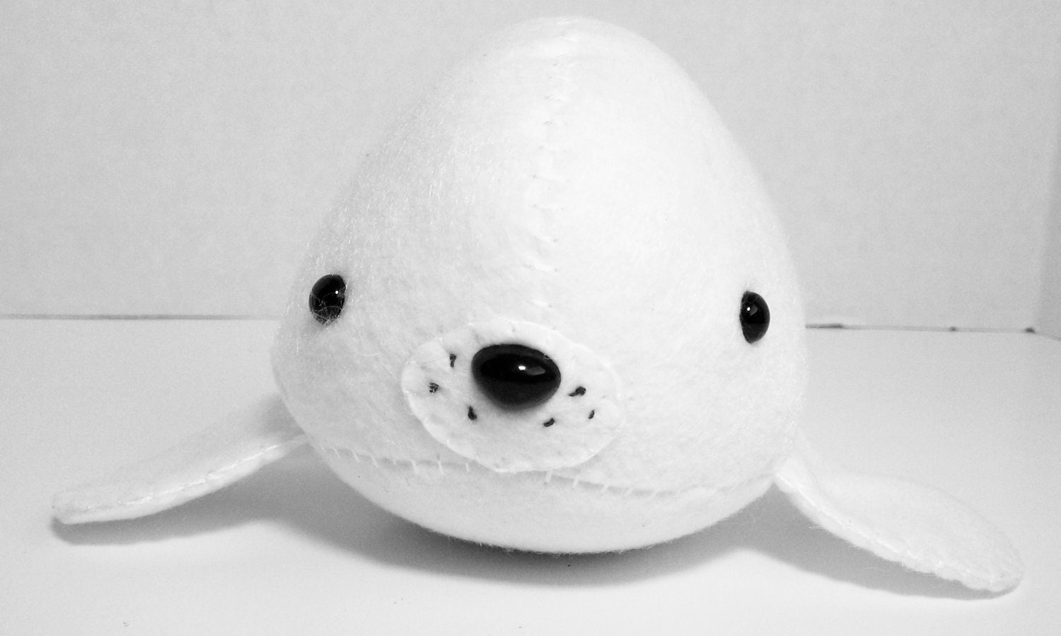White baby seal felt plushie