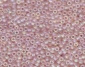 Miyuki Size 8 Seed Beads, Matte Translucent Light Tea Rose AB, 8-155FR, 22 gram tube
