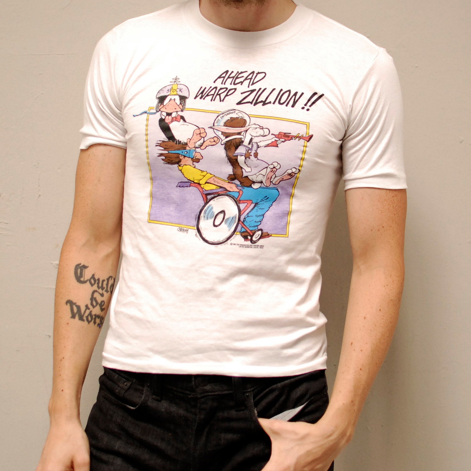 BLOOM COUNTRY warp zillion 80s comic DEADSTOCK short sleeve t-shirt made in usa