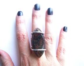 Large One of a Kind Chlorite Mineral Quartz Ring - NakiaDesign