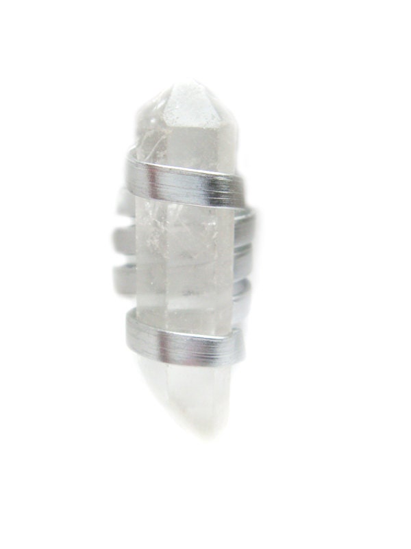 Natural Clear Quartz Crystal Ring