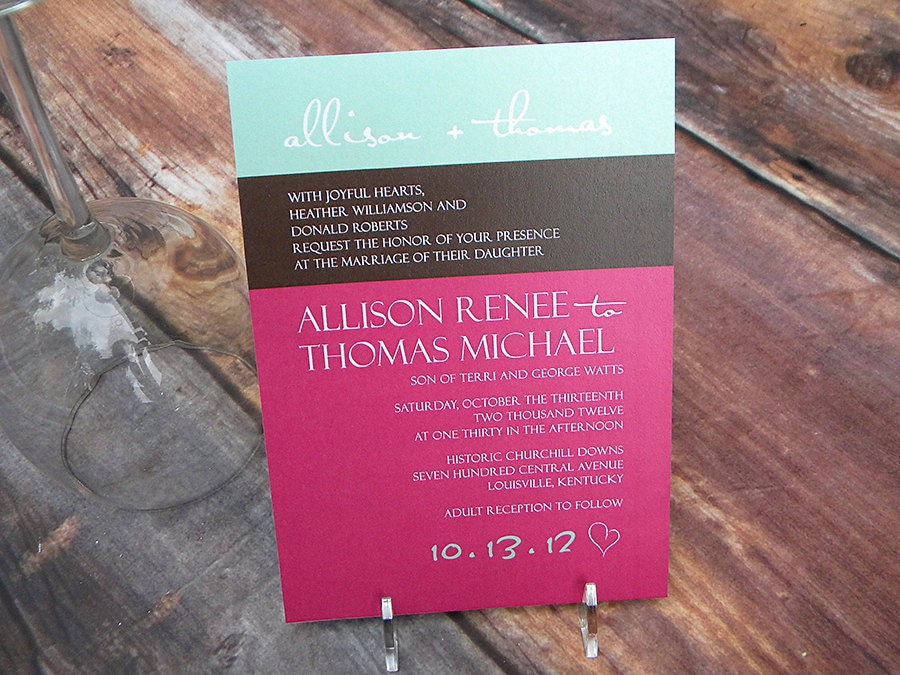 Modern Tri-Colored Shower, Party or Wedding Invitation Deposit