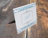 Damask Stationery Note Card Deposit