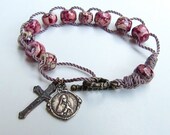 Sacrifice Beads Good Deed Beads Rose Red One Decade Rosary St Therese Medal