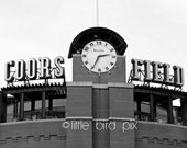 Colorado Rockies Baseball Stadium - Coors Field in Denver, Colorado - 8 x10 Black and White Fine Art Photography Print