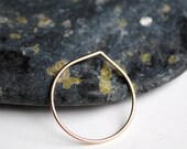 Thin Gold Ring, Stacking Rings, Raindrop