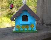 Sunflower Indoor Birdhouse with Ladybug Bead