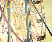 ferris wheel photo nursery art yellow blue carnival photography kids carnival wall art carnival decor