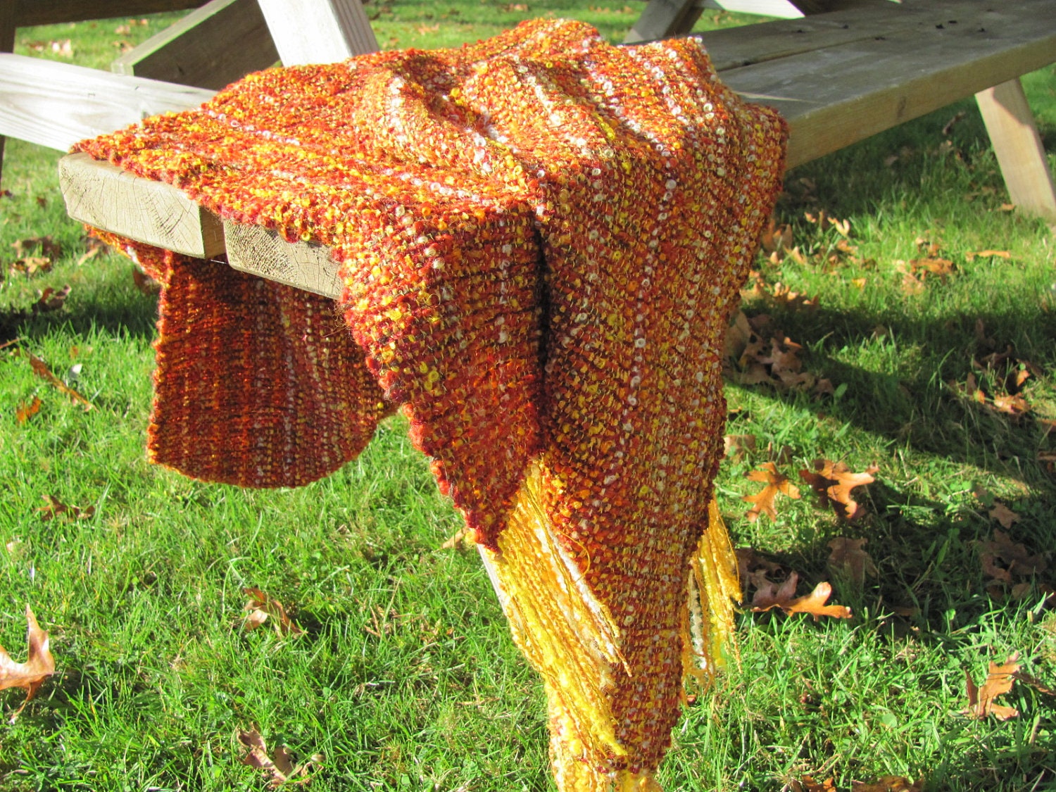 Scarf, Handwoven Burnt Orange, Copper, Rust, Pumpkin Spice, Men, Women's Rustic, Urban, City, Country Fashion, Spring, Fall Foliage, Winter