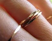 3 I'm Hammered Gold Stacking Rings - Set of Three Wavy 14K Gold Filled Handmade Rings