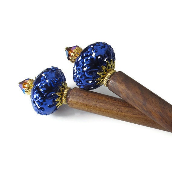 Hair Sticks, Hair Jewels, Prom Hair Accessories, Purple Blue Violet