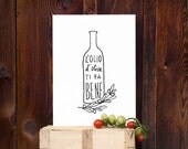 L'OLIO Art for Kitchen, Italian Olive Oil Print / high quality fine art print