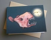 Anglerfish Notecard and Envelope