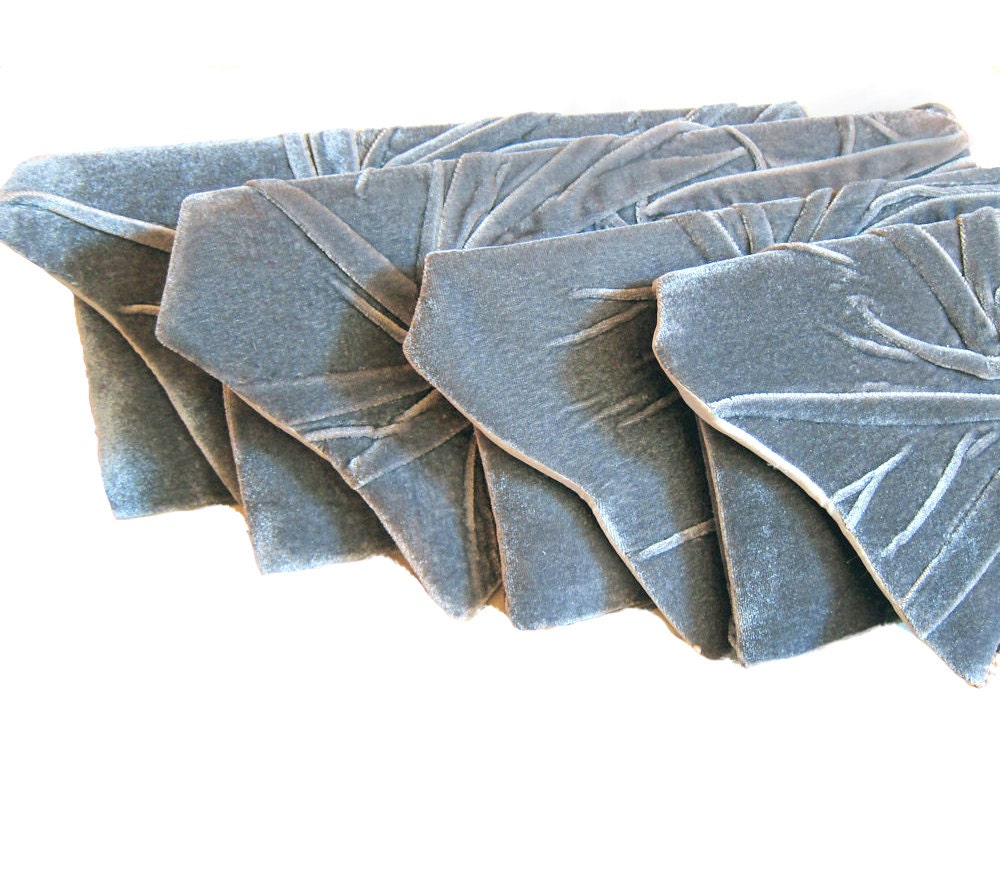 Love -Four Grey Clutch Bags in Velvet plush