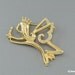 Angel Brooch Pin In Flight w Rhinestones & Candle