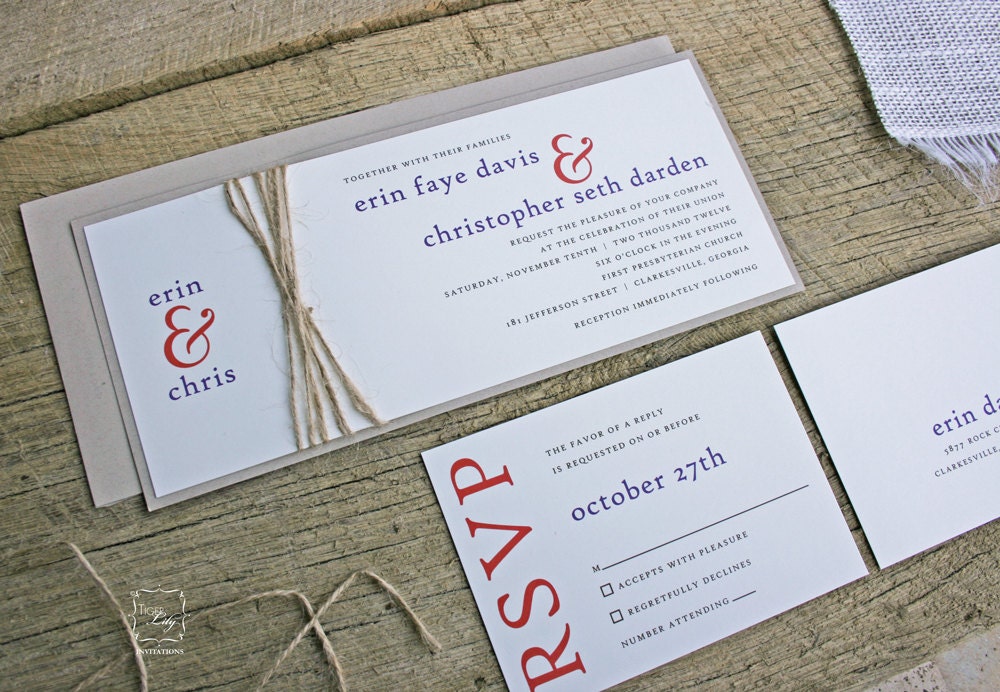 Rustic Twine Wedding Invitation Set Sample