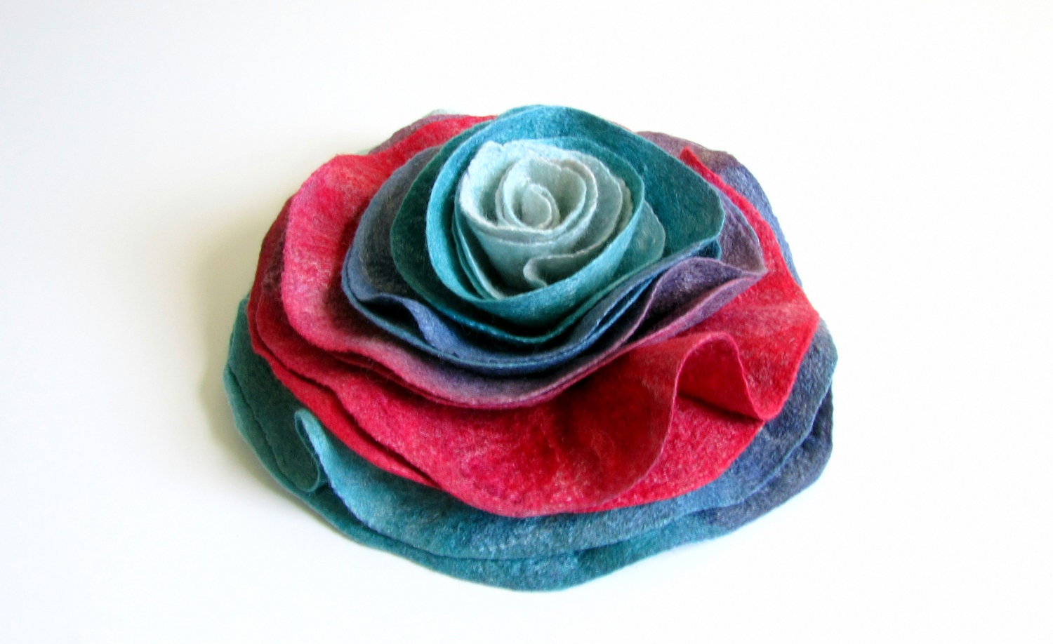 Scarf. Ruffle Scarf. Felted Scarf. Gradient Scarf. Ombre Scarf. Handmade Merino Wool Scarf.