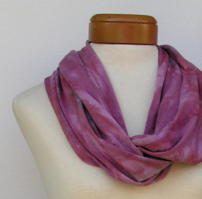 Infinity Scarf Hand Dyed in China Rose 139
