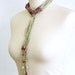 Skinny scarf lariat fiber necklace scarf necklace cotton ceramic long grey beige magenta vegan ooak ceramic beads women curationnation