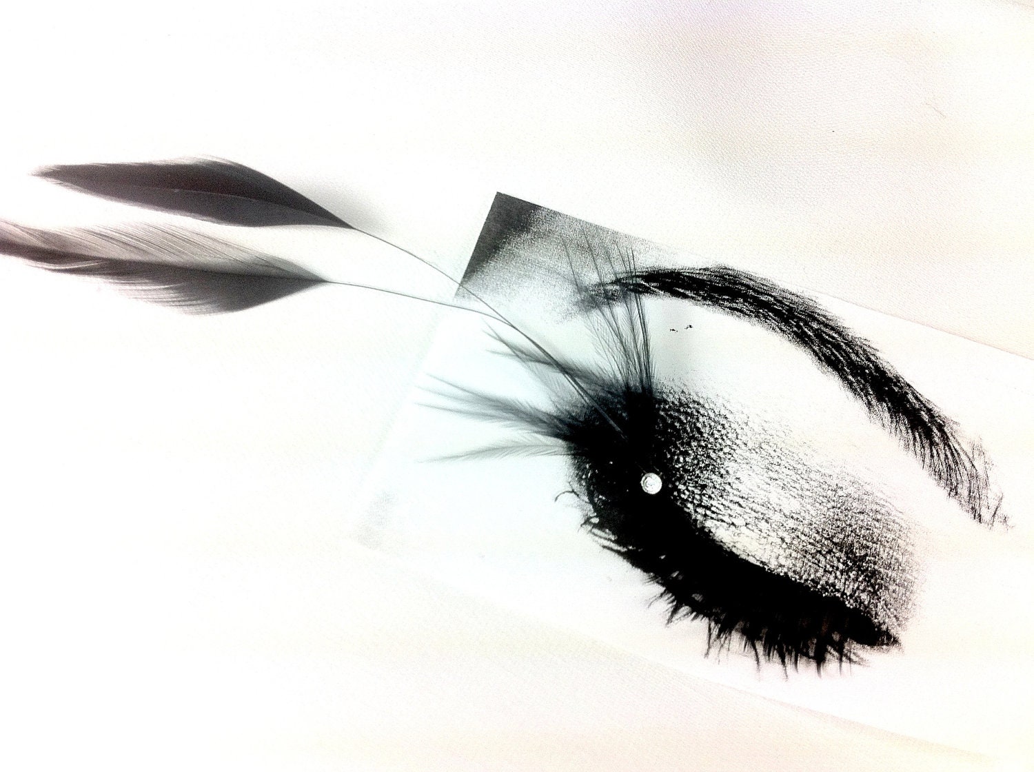 Raven Black Arced Feather False Eyelashes