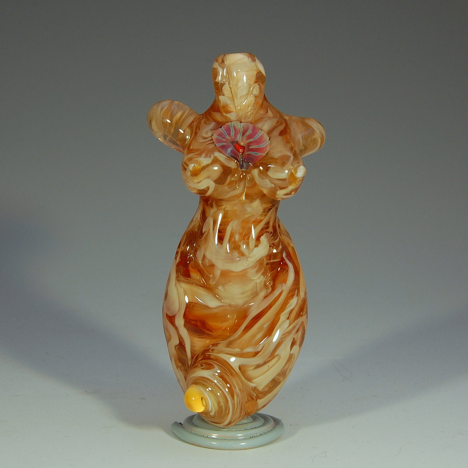 Large Firebird Goddess - Lampwork Glass Sculpture Bead - SRA