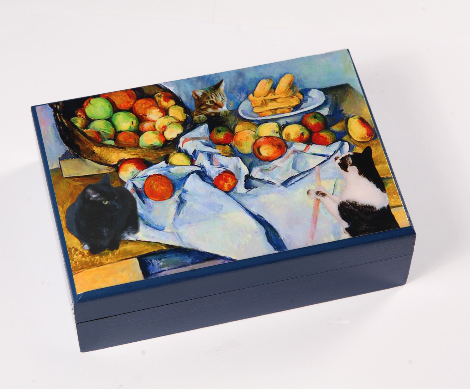 Keepsake Box- Cezanne Inspired Decorative Box- Cat Art Box