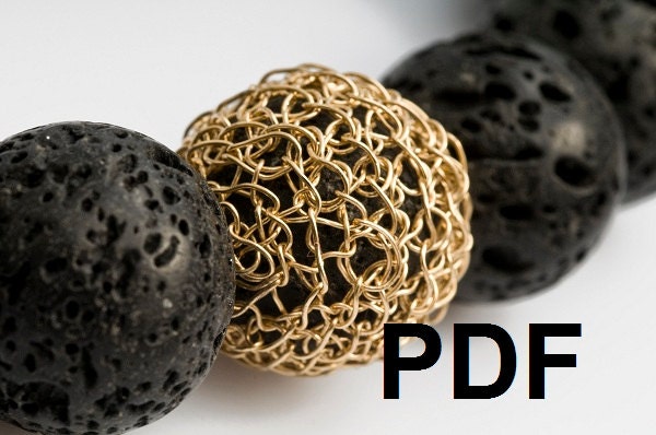 PDF Tutorial, DIY Pattern, Crochet Beads, Wire Crochet Jewelry, DIY Tutorial, Wire Beads
