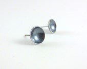 Concave Black Cosmic Circles Sterling Silver Studs