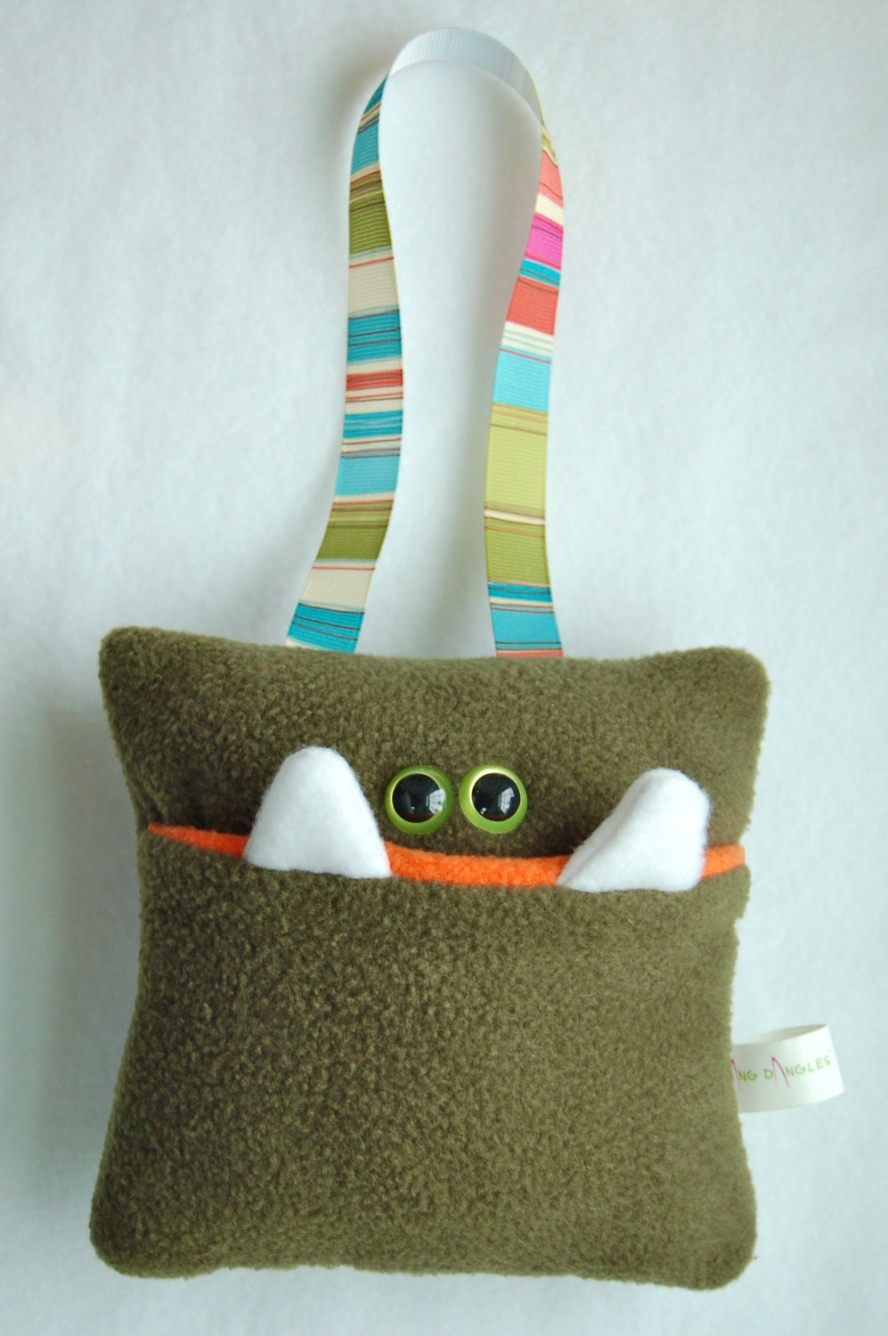 Olive Green Tooth Fairy Monster Pillow