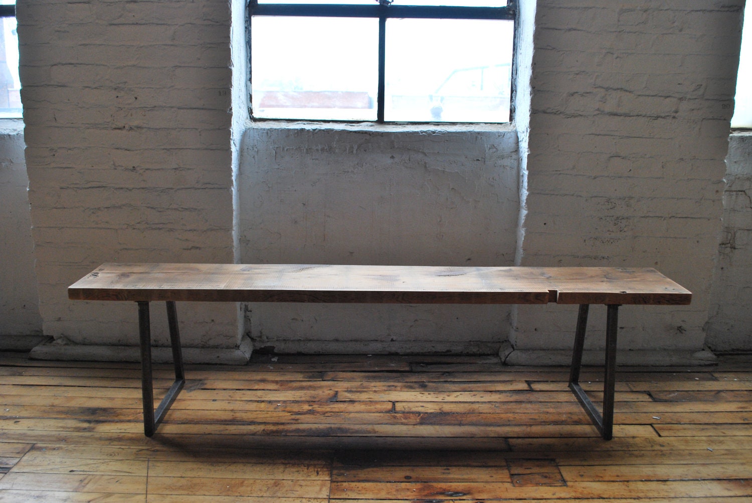 3 ft. Reclaimed Wood Industrial modern-styled Brooklyn Bench (1.65" Standard Top, 36"L x 11.5"w x 18"h)
