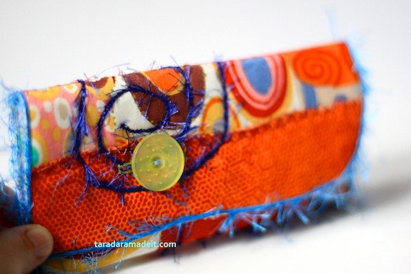 Wallets - Funky One of a Kind Handmade - A whole Lot of Whimsy - Orange, Blue, Teal, and Red