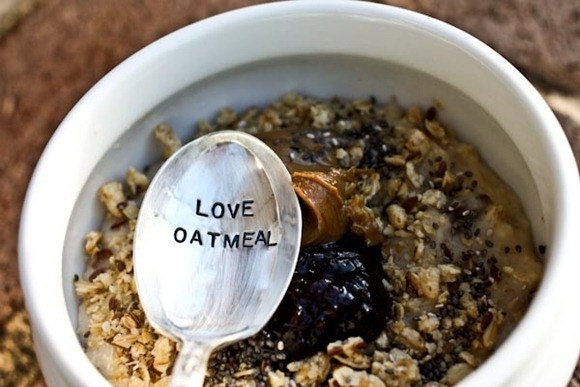 Vintage Silverware Silver Plate Love Oatmeal Spoon