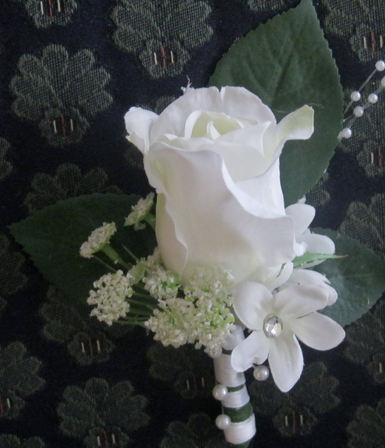 White Rose and Stephanotis Boutonniere