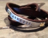 Namaste Leather Wrap Adjustable Bracelet