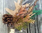 Rustic Boutonierre - Natural RealTree Mossy Oak Camo Inspired for Autumn, Rustic, Fall, Winter, Hunter Wedding