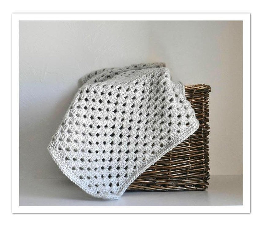 Oatmeal Baby Blanket  Granny Square  Style