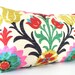 Long Pillow 14x28 Inch Bohemian Chic Decorative Designer Pillow Cover, Long Lumbar Pillow,Red Pink Dark Blue and Yellow