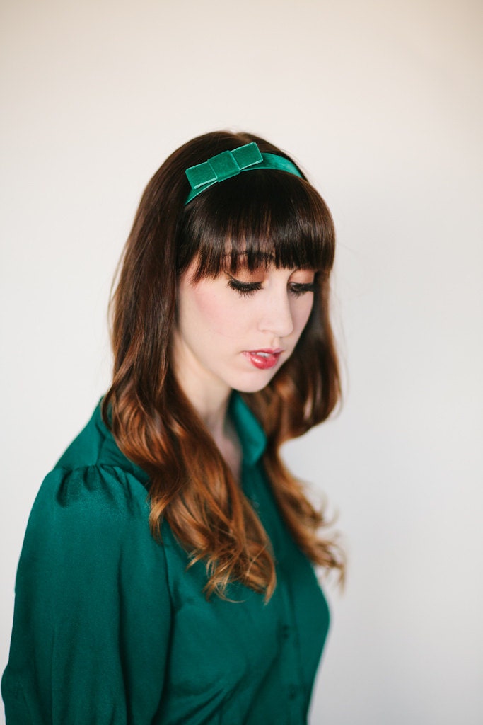 Miss Joan - Green Velvet Headband