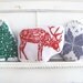 Holiday Season Pillow Set. Reindeer, Christmas Tree, and Snowflake. Hand Woodblock Printed. Made to Order. SAVE 20%