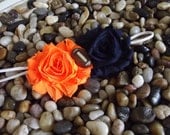 Denver Broncos - Chicago Bears Baby Headband Blue & Orange Double Flower Headband -  Newborn - Infant - Toddler - Girl - Adult - Photo Prop