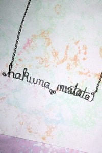 Hakuna Matata Necklace - Lion King Silver Word Phrase Gift For Her