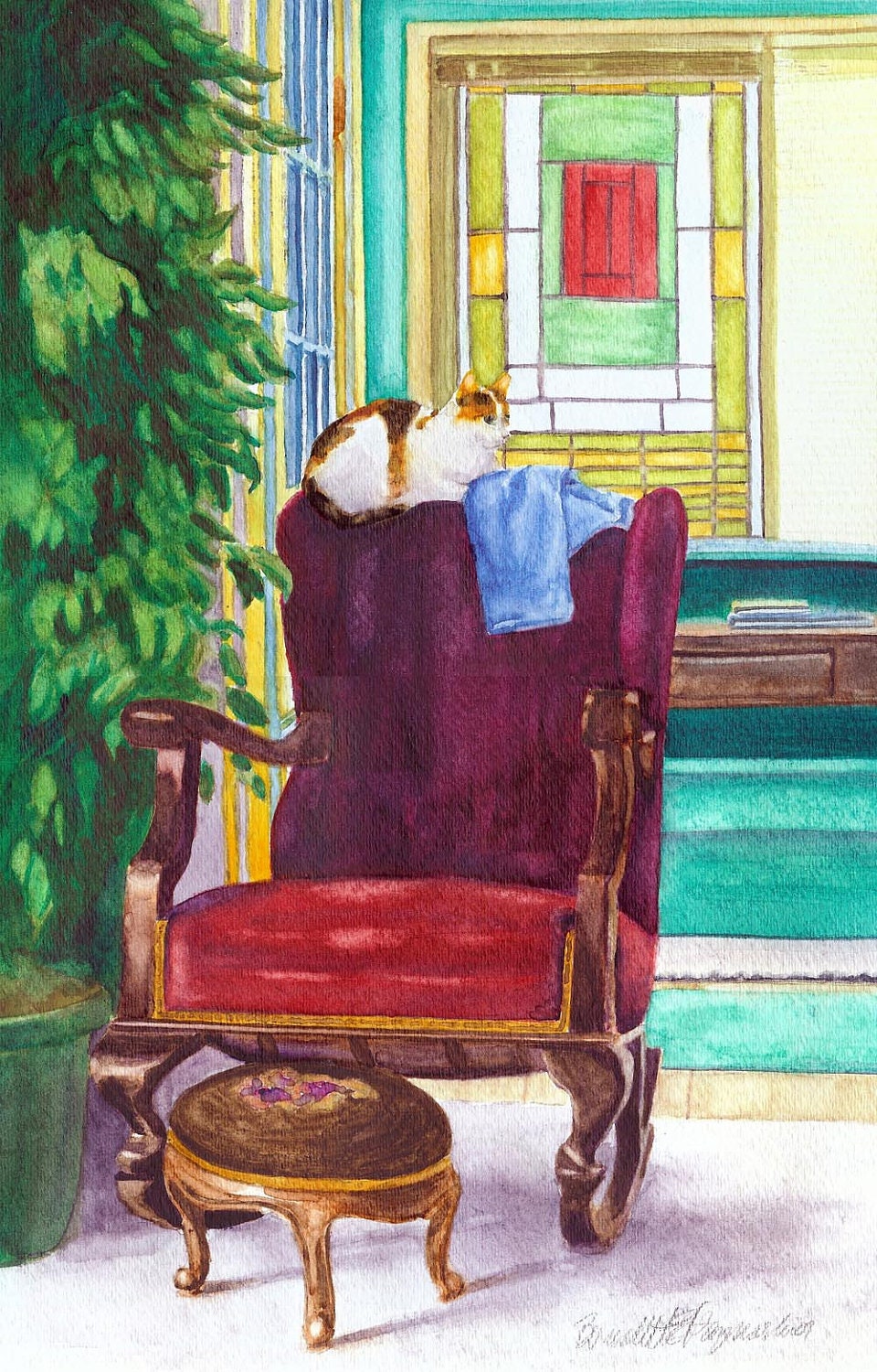 Holly on the Rocker, 8" x 12" digital print