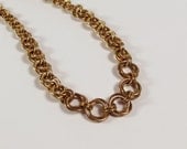 Brass Mobius Flowers/ Love Knots Necklace, Chainmaille Jewelry