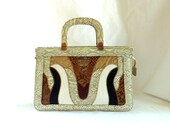 1960s handbag / 1960s faux reptile purse / reptile bag purse