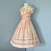 Vintage Summer Dress...1950s Semi Sheer Floral Print Cotton Dotted Swiss DUVAL CREATIONS Summer Dress Dead Stock Small Medium