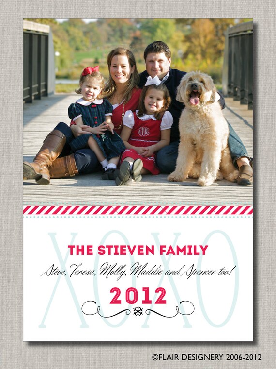Candy Cane Chic - Printable Holiday Photo Card by Flair Designery Il_570xn