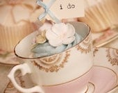 I Do Party Picks - cream and pastel blue bows