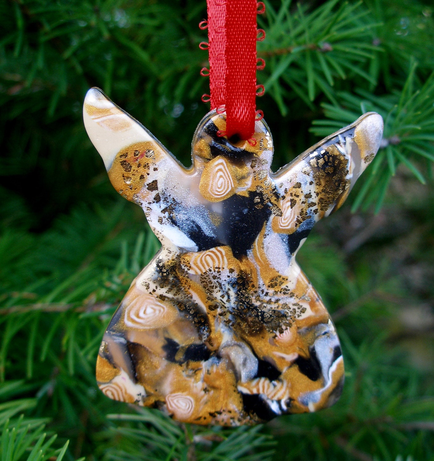 Christmas Polymer Clay Angel Ornament