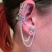 Ear Cuff Double Lobe Piercing Single Side Silver Cross Charm