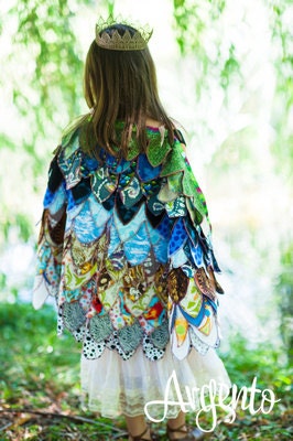 Dress up Wings, Children's play cape. Fully fininshed, Made from Upcycled material. (2T -6). Grows w/child. Machine washable, Custom made.